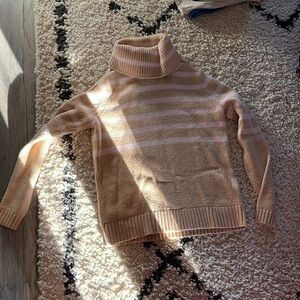 Womens j crew beige and pink striped sweater size S